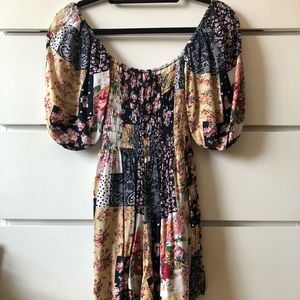 Smocked Patchwork Romper